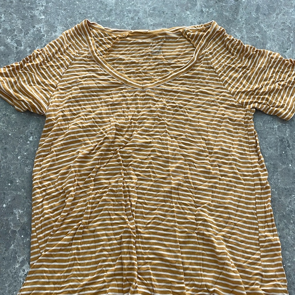 American Eagle Yellow Striped Shirt